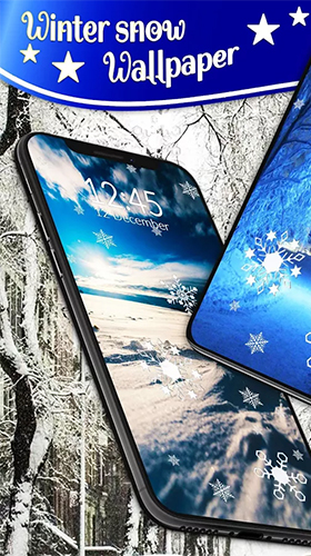 Скриншот экрана Winter snow by 3D HD Moving Live Wallpapers Magic Touch Clocks на телефоне и планшете.