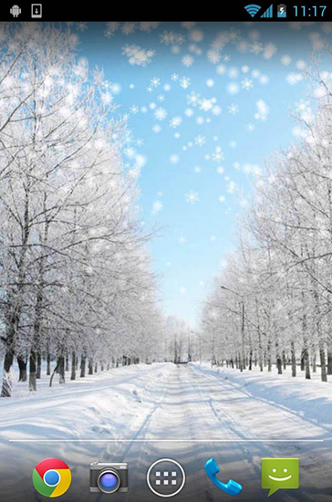 Скачать Winter: Snow by Orchid - бесплатные живые обои для Андроида на рабочий стол.