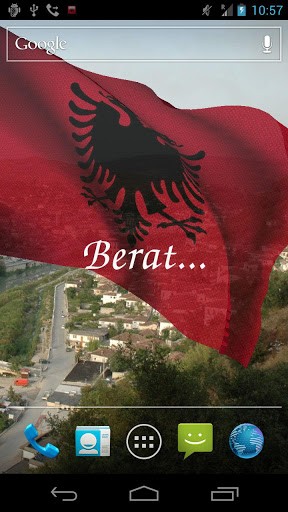 Скриншот экрана 3D flag of Albania на телефоне и планшете.