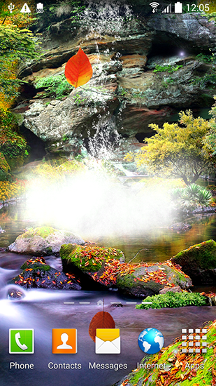 Скриншот экрана Autumn waterfall 3D на телефоне и планшете.