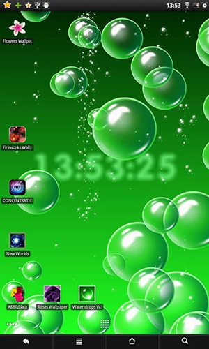 Скриншот экрана Bubbles & clock на телефоне и планшете.