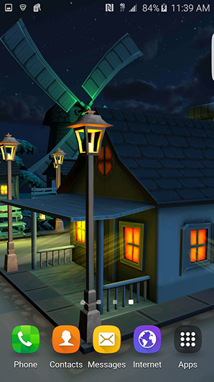 Скриншот экрана Cartoon night town 3D на телефоне и планшете.
