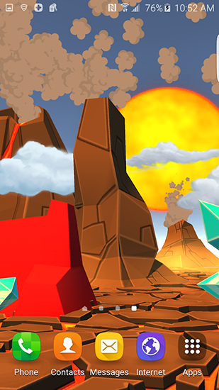 Скриншот экрана Cartoon volcano 3D на телефоне и планшете.