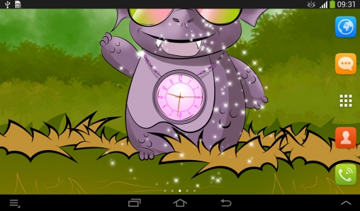 Скриншот экрана Cute dragon: Clock на телефоне и планшете.