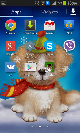 Скриншот экрана Cute puppy на телефоне и планшете.