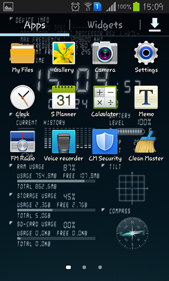 Скриншот экрана Device info на телефоне и планшете.