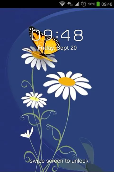 Скриншот экрана Flowers and butterflies на телефоне и планшете.
