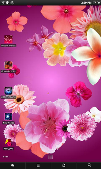 Скриншот экрана Flowers live wallpaper на телефоне и планшете.