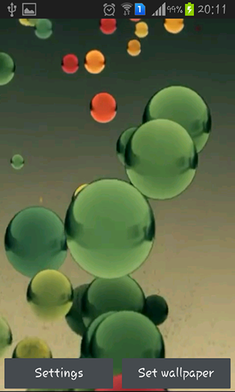 Скриншот экрана Flying colored balls на телефоне и планшете.
