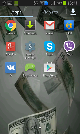 Скриншот экрана Flying dollars 3D на телефоне и планшете.