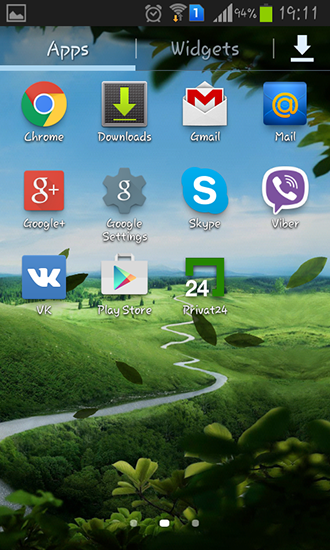 Скриншот экрана Galaxy S4: Nature на телефоне и планшете.