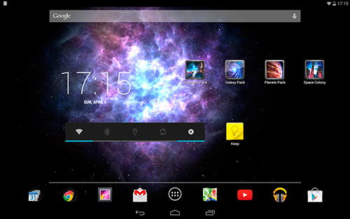 Скриншот экрана Ice galaxy на телефоне и планшете.