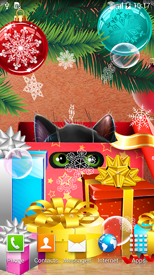 Скриншот экрана Kitten on Christmas на телефоне и планшете.