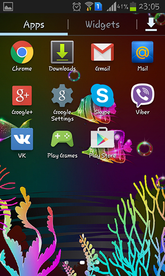 Скриншот экрана Neon fish на телефоне и планшете.