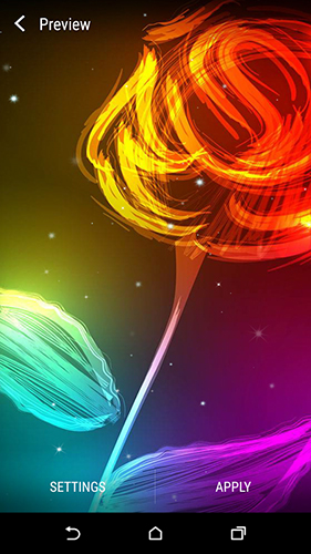 Скриншот экрана Neon flower by Dynamic Live Wallpapers на телефоне и планшете.