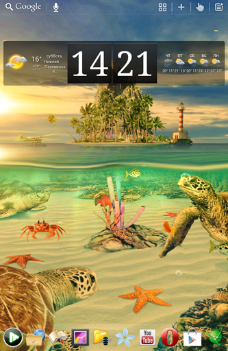 Скриншот экрана Ocean aquarium 3D: Turtle Isle на телефоне и планшете.