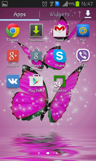 Скриншот экрана Pink butterfly на телефоне и планшете.