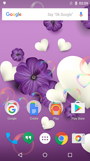 Скриншот экрана Purple and pink love на телефоне и планшете.