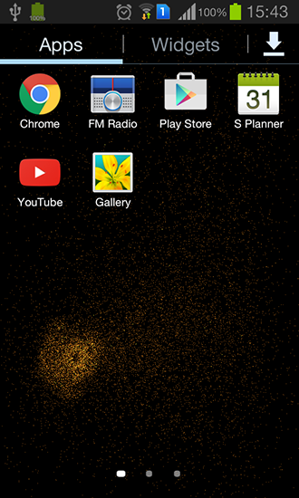 Скриншот экрана Radiant particles на телефоне и планшете.