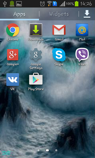 Скриншот экрана Sea waves на телефоне и планшете.