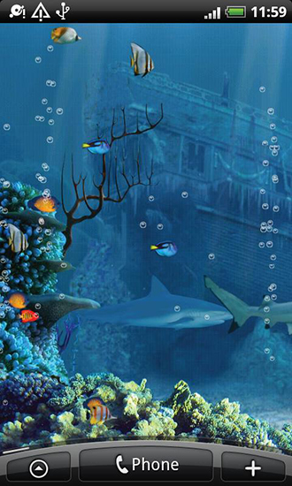 Скриншот экрана Shark reef на телефоне и планшете.