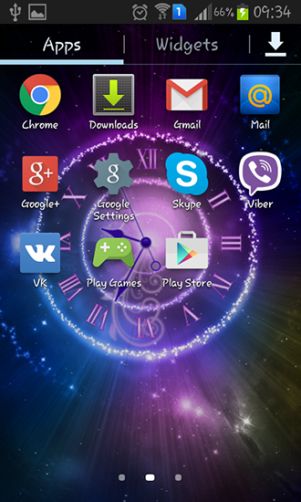 Скриншот экрана Shining clock на телефоне и планшете.