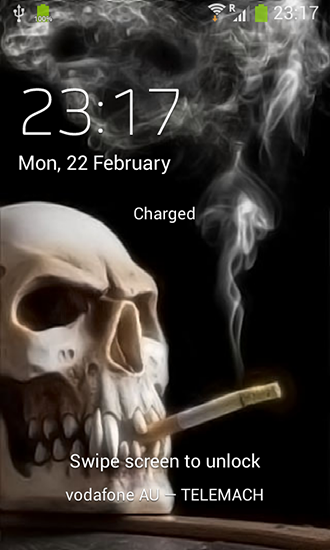 Скриншот экрана Smoking skull на телефоне и планшете.