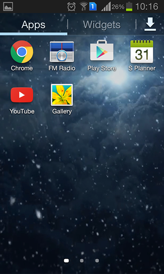 Скриншот экрана Snowfall night на телефоне и планшете.
