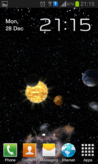 Скриншот экрана Solar system 3D на телефоне и планшете.