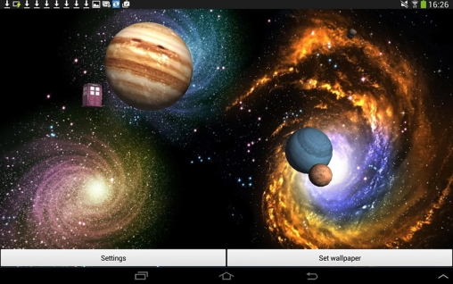 Скриншот экрана Space 3D на телефоне и планшете.