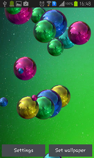 Скриншот экрана Space bubbles на телефоне и планшете.