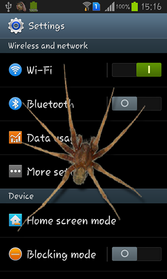 Скриншот экрана Spider in phone на телефоне и планшете.