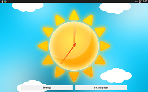 Скриншот экрана Sunny weather clock на телефоне и планшете.