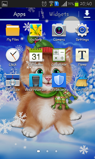 Скриншот экрана Winter cat на телефоне и планшете.