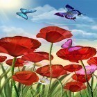 Скачайте Summer: flowers and butterflies на Андроид, а также другие бесплатные живые обои для HTC Desire S.