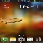 Кроме живых обоев на Андроид Cracked screen, скачайте бесплатный apk заставки Lizard in phone.